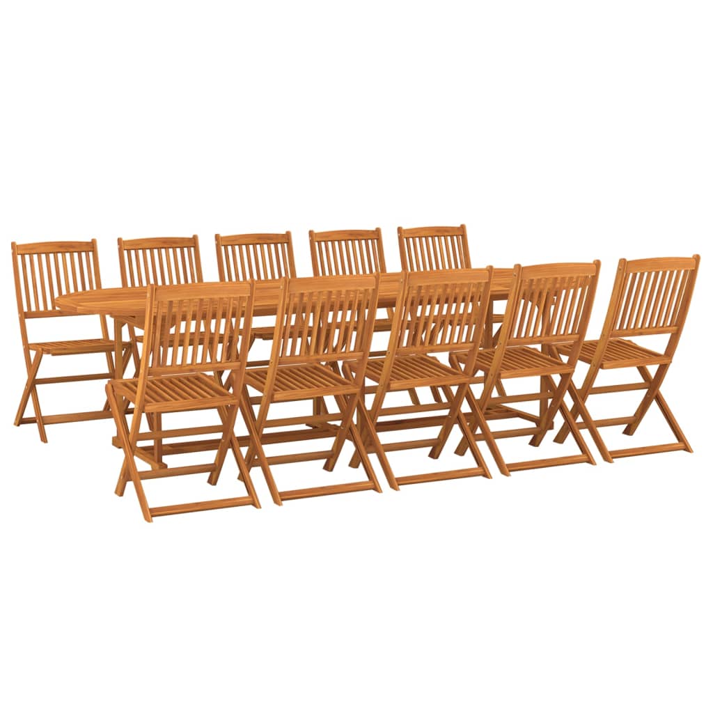 vidaXL 11 pcs conjunto de jantar para jardim 280x90x75cm acácia maciça