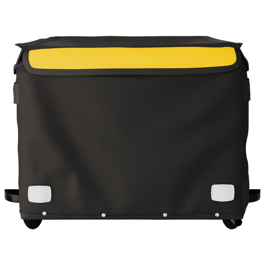 vidaXL Reboque para bicicleta 45 kg ferro preto e amarelo