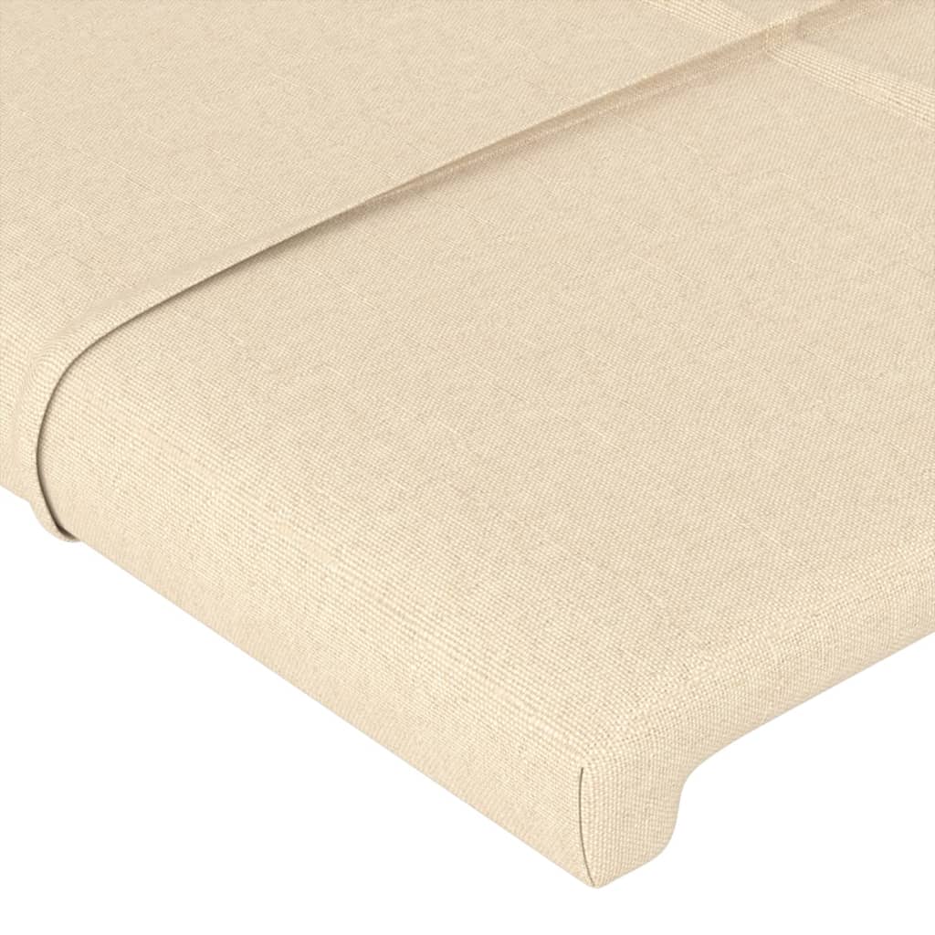 vidaXL Cabeceira de cama c/ abas tecido 83x16x118/128 cm creme