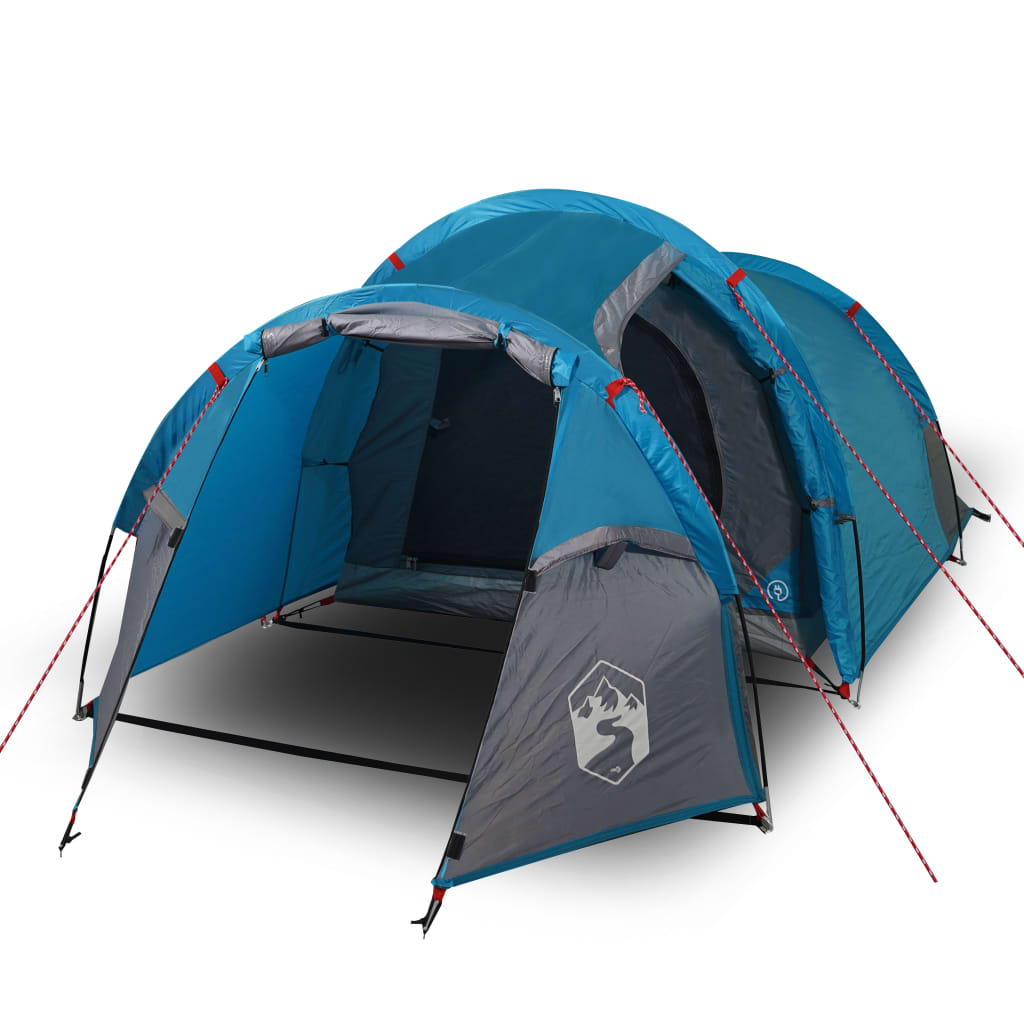 vidaXL Tenda de campismo p/ 4 pessoas 360x135x105 cm tafetá 185T azul