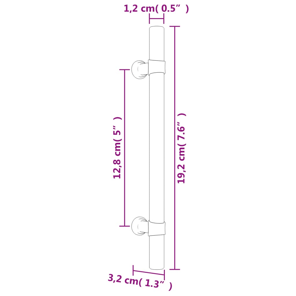 vidaXL Puxadores para móveis 20 pcs 128 mm aço inoxidável bronze