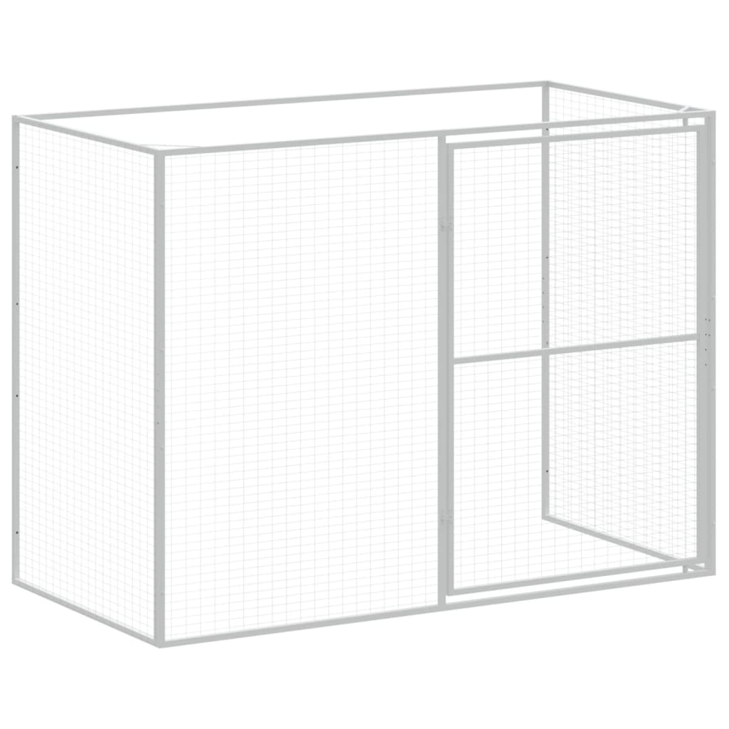 vidaXL Casota p/ cães c/ parque 214x865x181 cm aço galvaniz. antracite