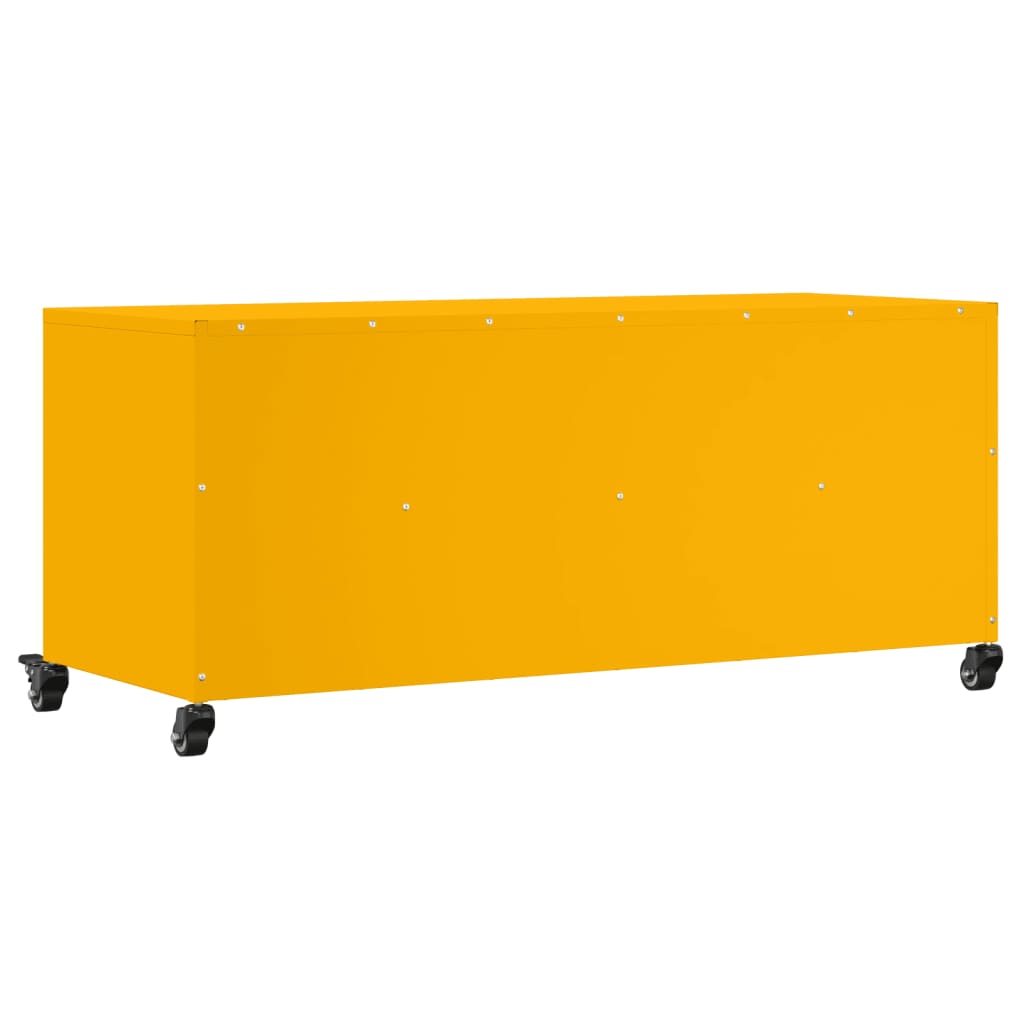 vidaXL Móvel de TV 100,5x39x43,5 cm aço amarelo mostarda