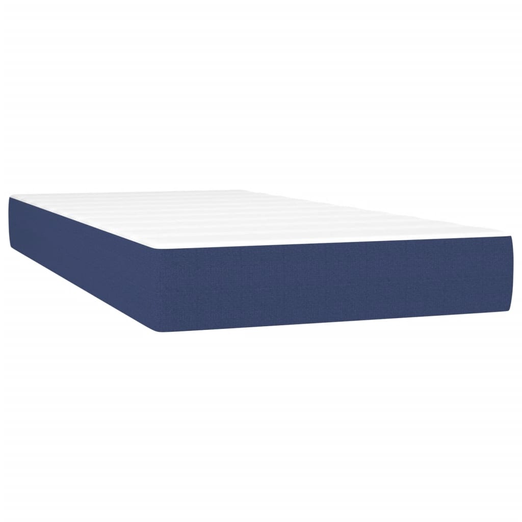 vidaXL Cama box spring c/ colchão e LED 120x190 cm tecido azul