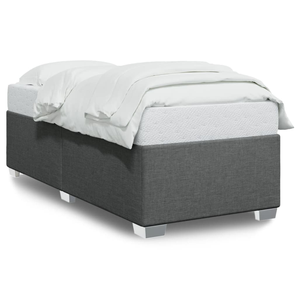 vidaXL Estrutura de cama 90x200 cm tecido cinzento-escuro