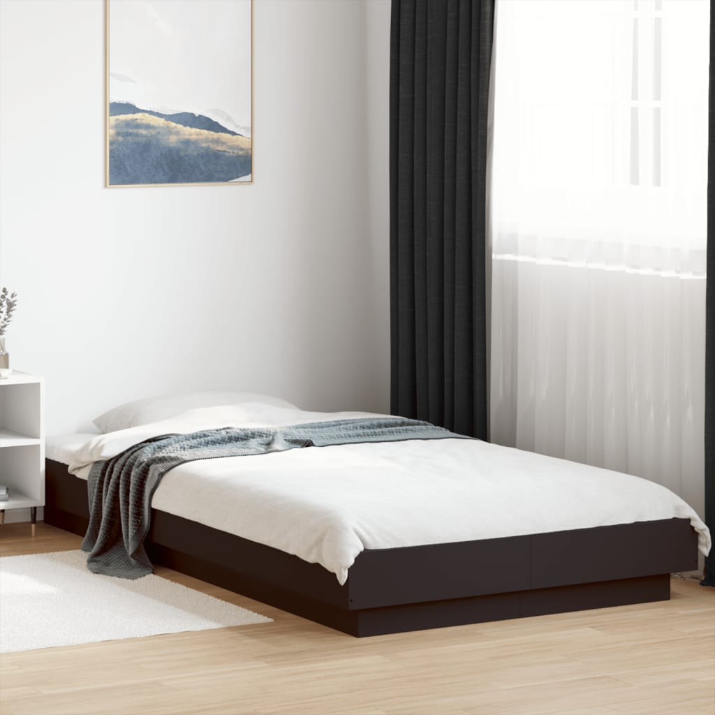 vidaXL Estrutura de cama 90x200 cm derivados de madeira preto