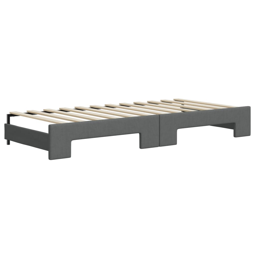 vidaXL Sofá-cama c/ gavetão e colchões 80x200cm tecido cinzento-escuro