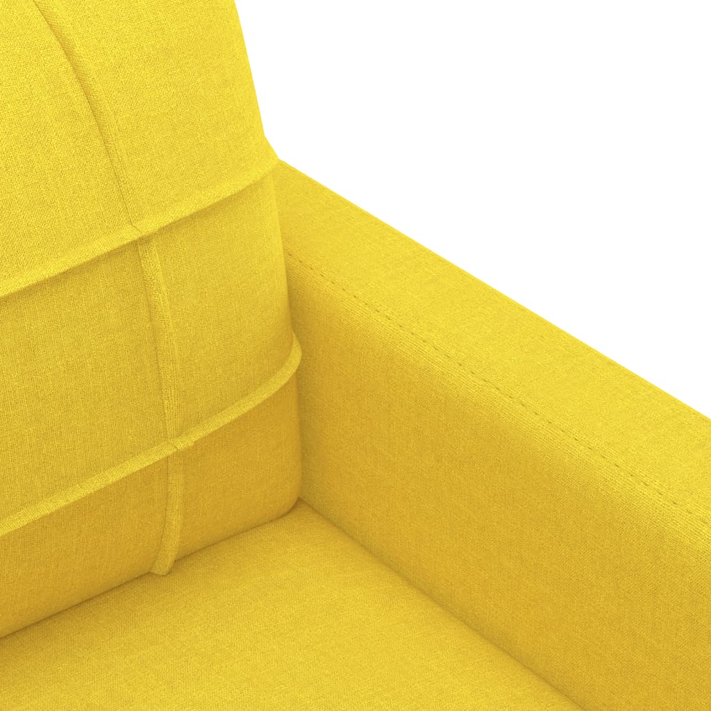 vidaXL Sofá de 2 lugares 120 cm tecido amarelo-claro