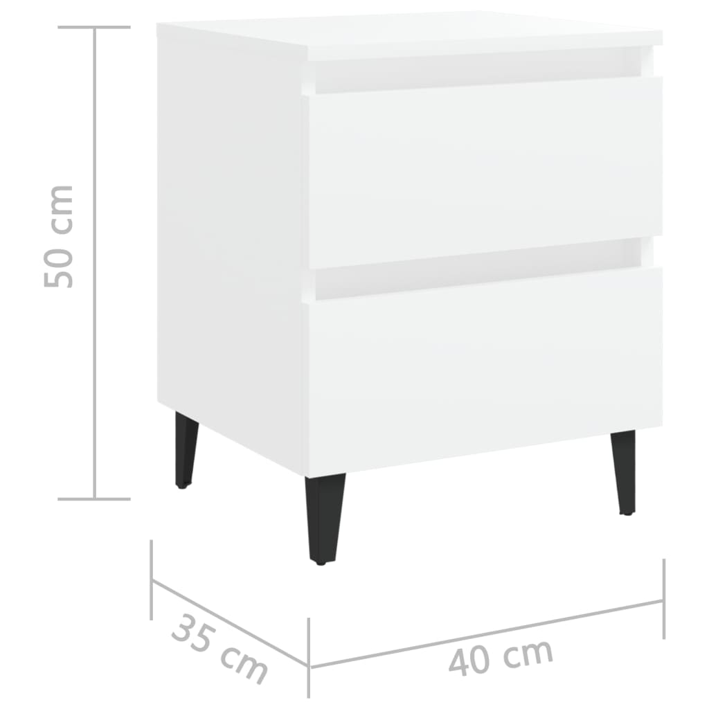 vidaXL Mesa de cabeceira 40x35x50 cm derivados de madeira branco