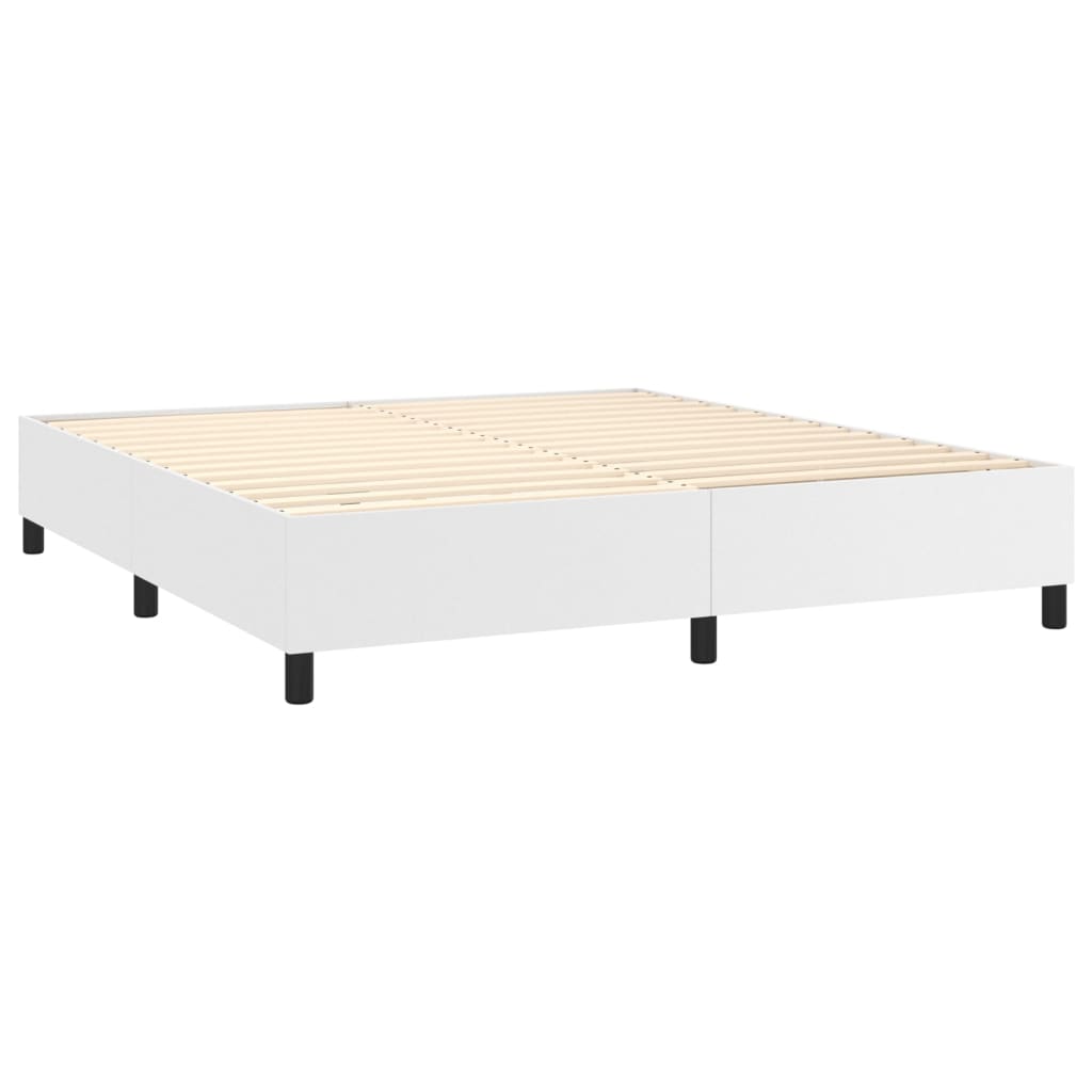 vidaXL Estrutura de cama 180x200cm couro artificial branco