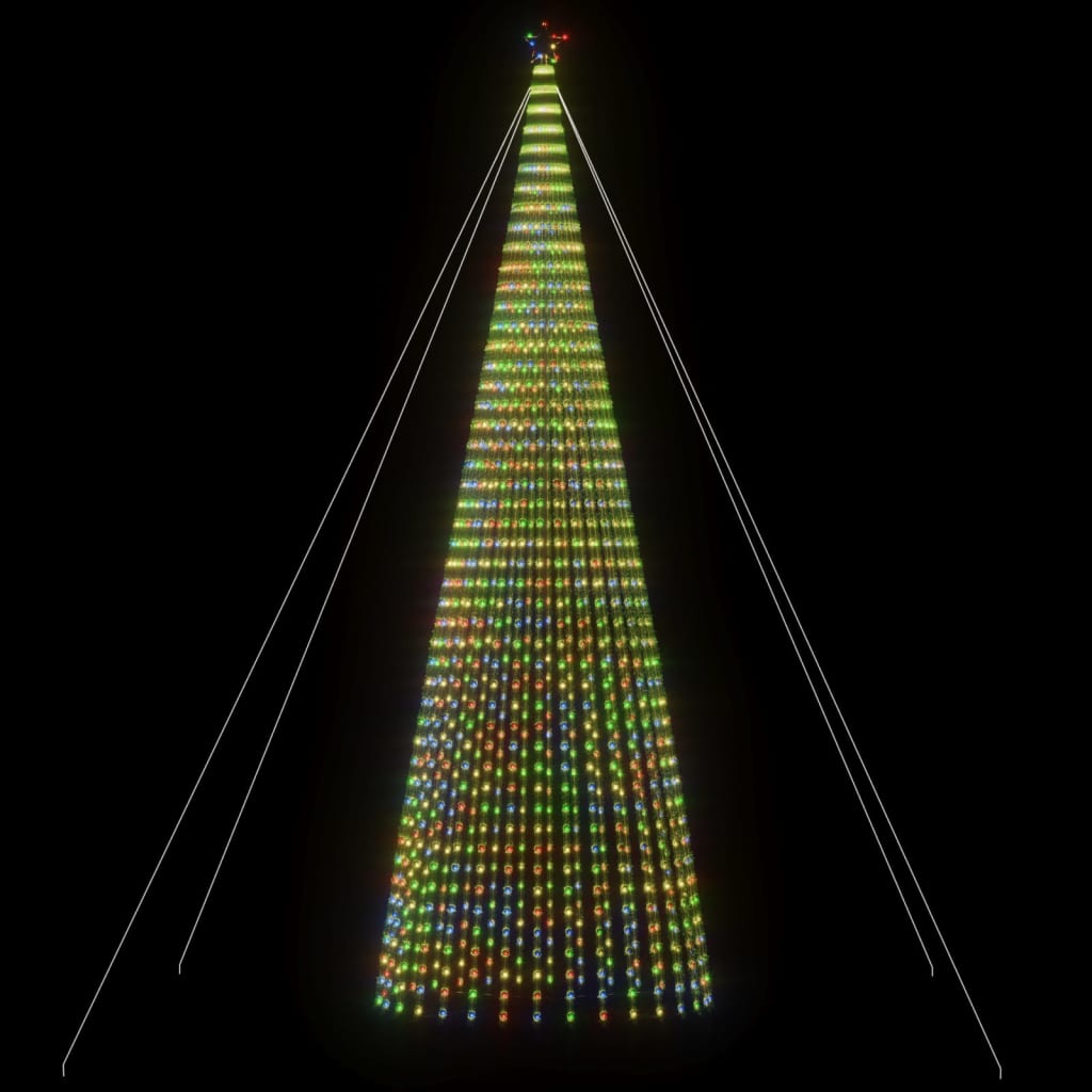 vidaXL Árvore de Natal luminosa em cone 1544 luzes LED 500 cm colorido