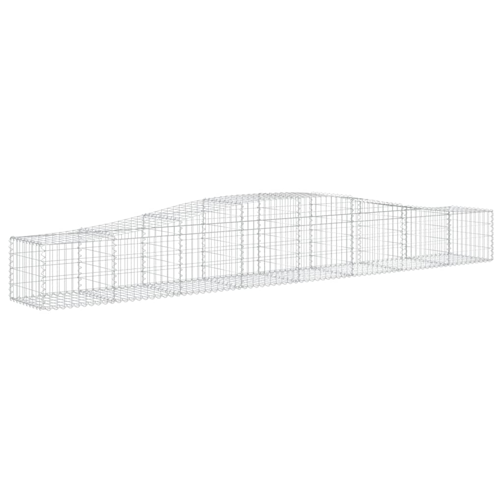 vidaXL Cestos gabião arqueados 15 pcs 400x50x40/60cm ferro galvanizado