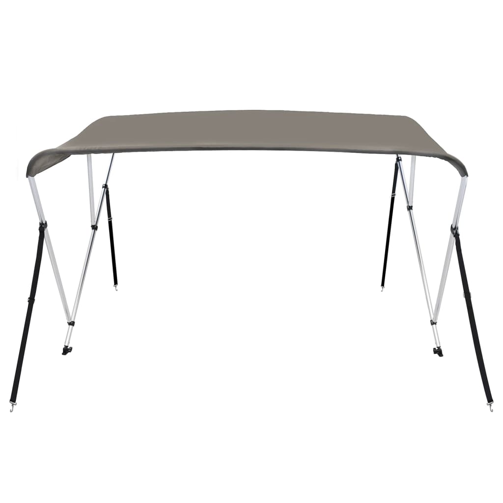 vidaXL Toldo de 3 arcos Bimini 183x196x137 cm cinzento