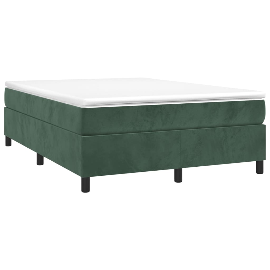 vidaXL Estrutura de cama 140x190 cm veludo verde-escuro