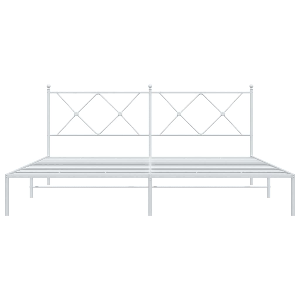 vidaXL Estrutura de cama com cabeceira 180x200 cm metal branco