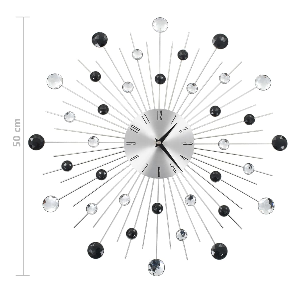 vidaXL Relógio de parede com movimento quartzo design moderno 50 cm