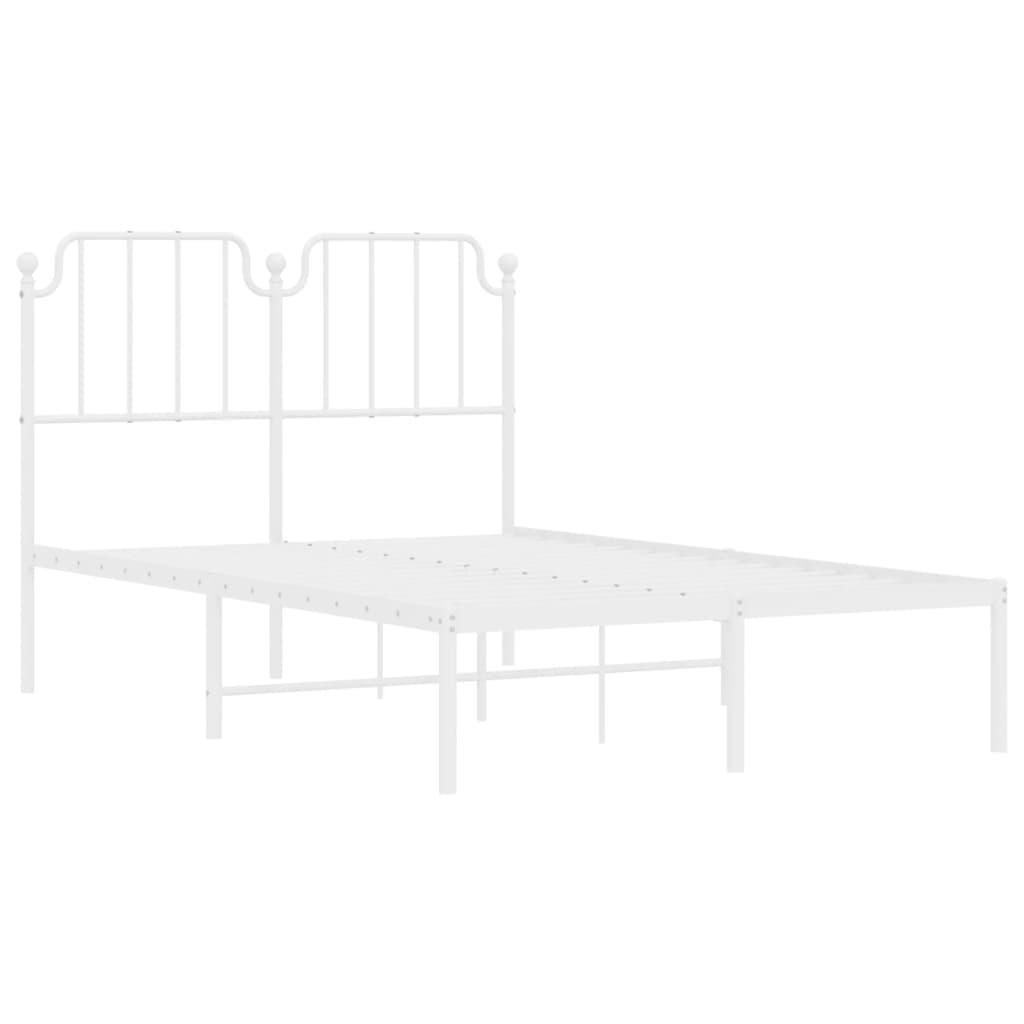 vidaXL Estrutura de cama com cabeceira 120x190 cm metal branco