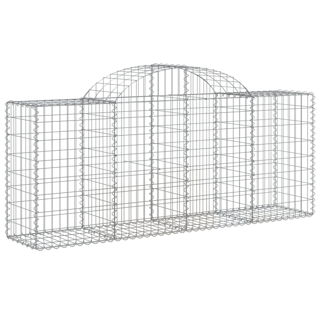 vidaXL Cestos gabião arqueados 14pcs 200x50x80/100cm ferro galvanizado