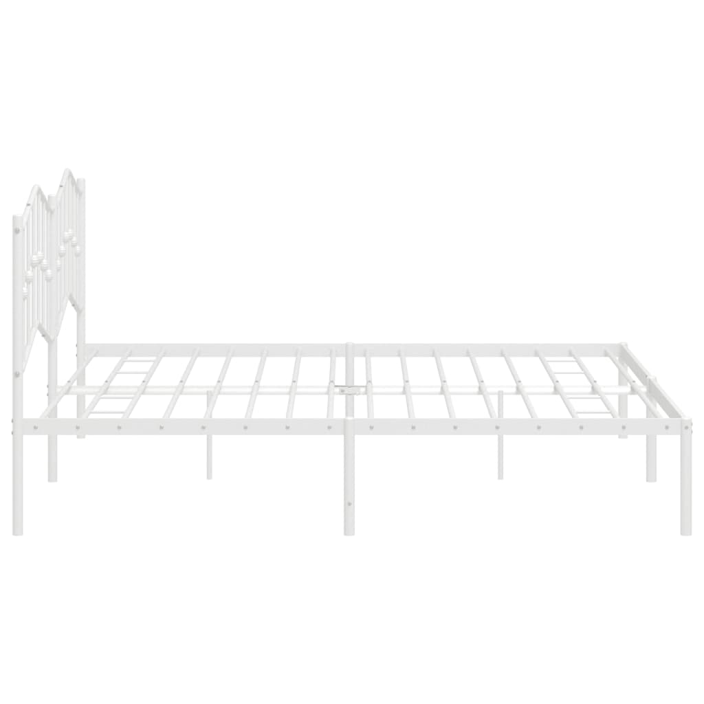 vidaXL Estrutura de cama com cabeceira 193x203 cm metal branco