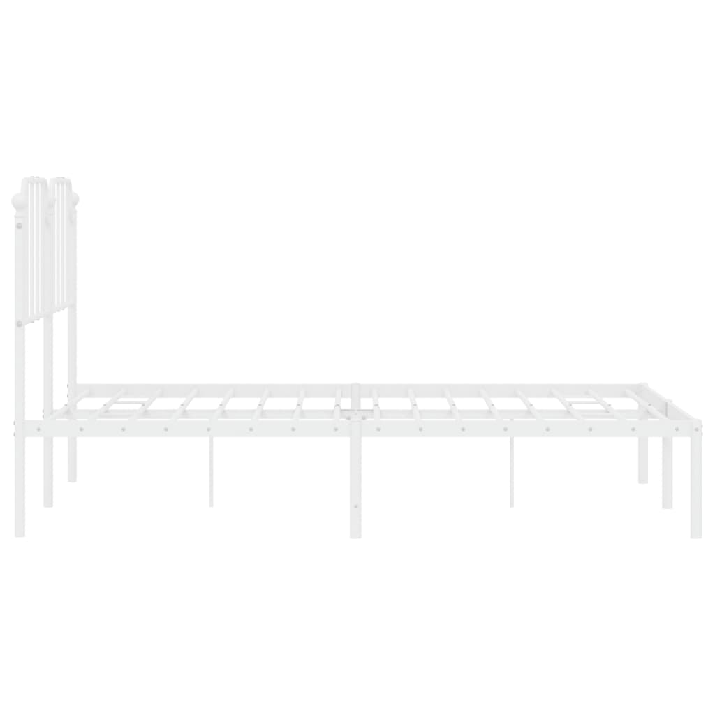vidaXL Estrutura de cama com cabeceira 140x190 cm metal branco