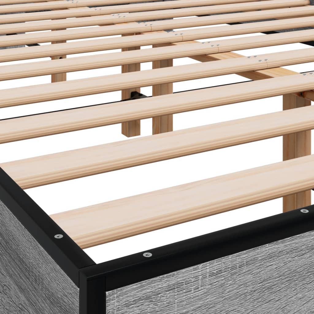 vidaXL Estrutura cama 140x190 cm derivados de madeira/metal