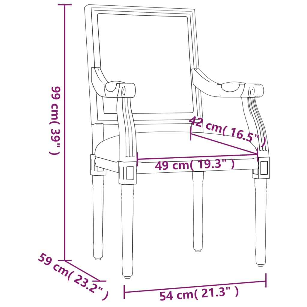 vidaXL Cadeira 54x59x99 cm linho
