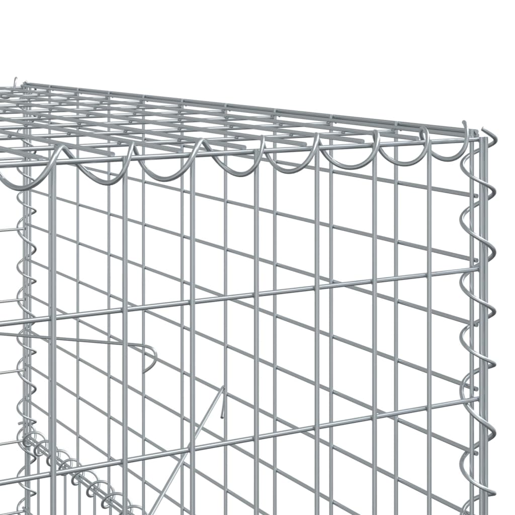 vidaXL Cesto gabião com cobertura 200x100x150 cm ferro galvanizado