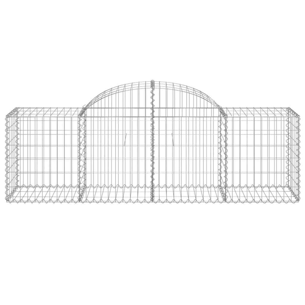 vidaXL Cestos gabião arqueados 5 pcs 200x50x60/80 cm ferro galvanizado