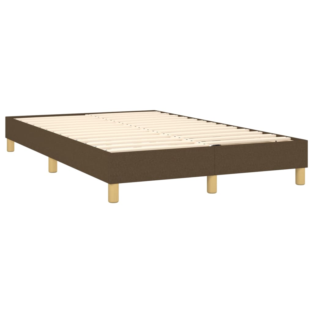 vidaXL Cama box spring c/ colchão/LED 120x200cm tecido castanho-escuro