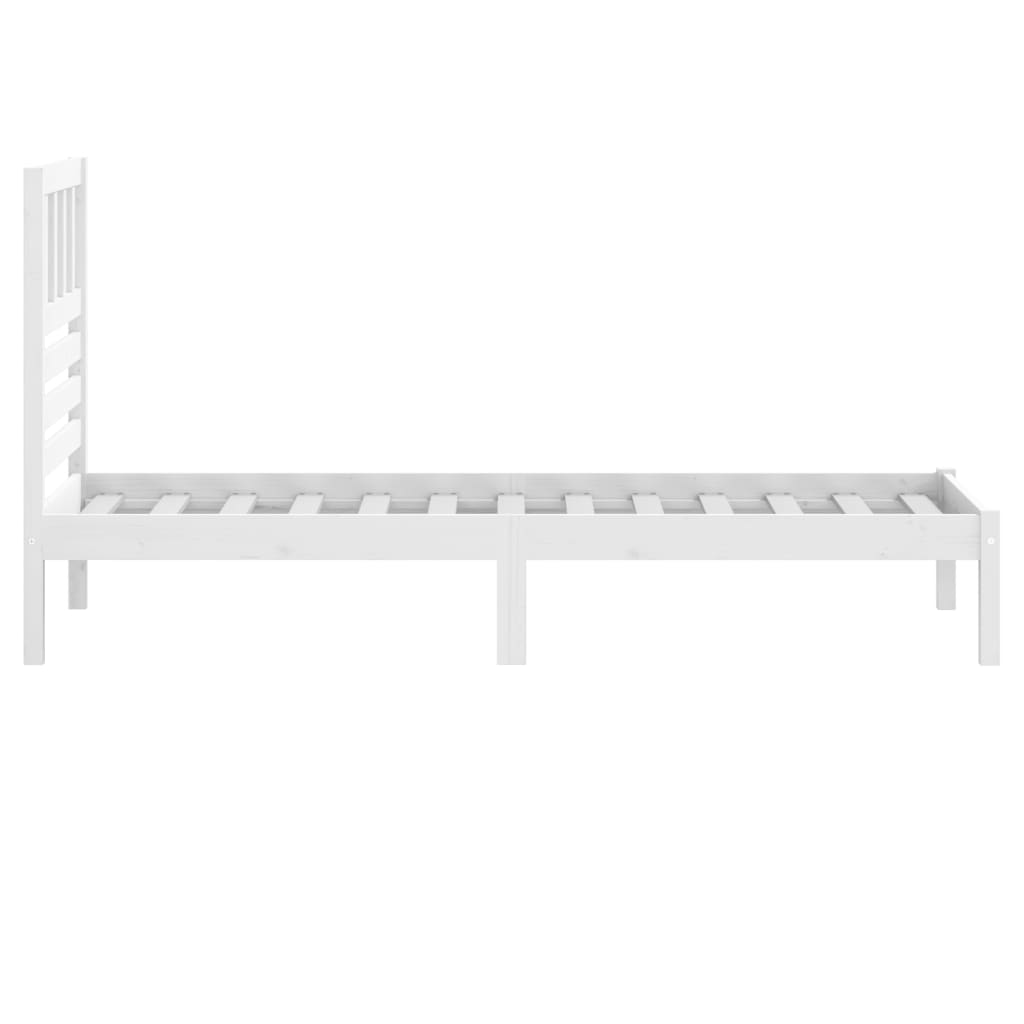 vidaXL Estrutura de cama 90x200 cm pinho maciço branco