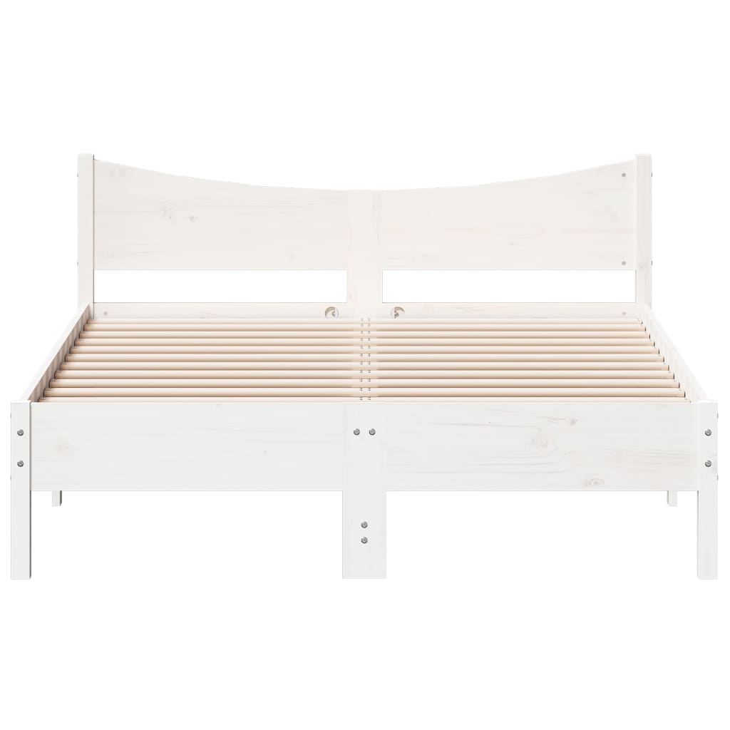 vidaXL Cama sem colchão 140x190 cm madeira de pinho maciça branco