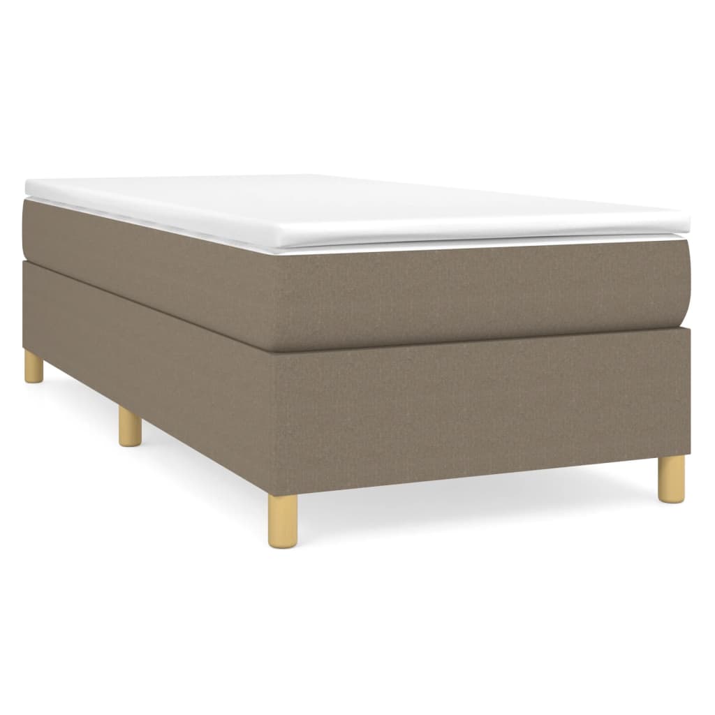 vidaXL Estrutura de cama 90x200 cm tecido cinza-acastanhado