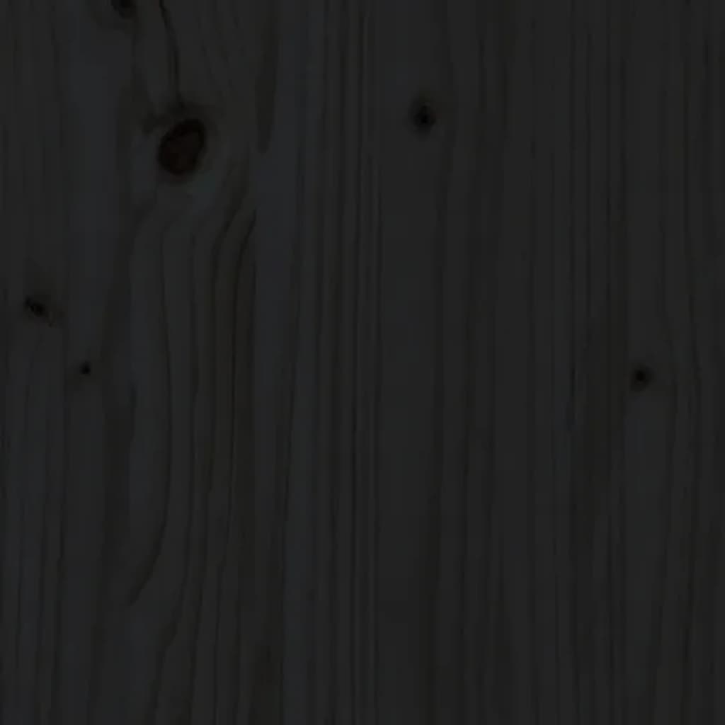 vidaXL Banco de jardim 201,5 cm madeira de pinho maciça preto