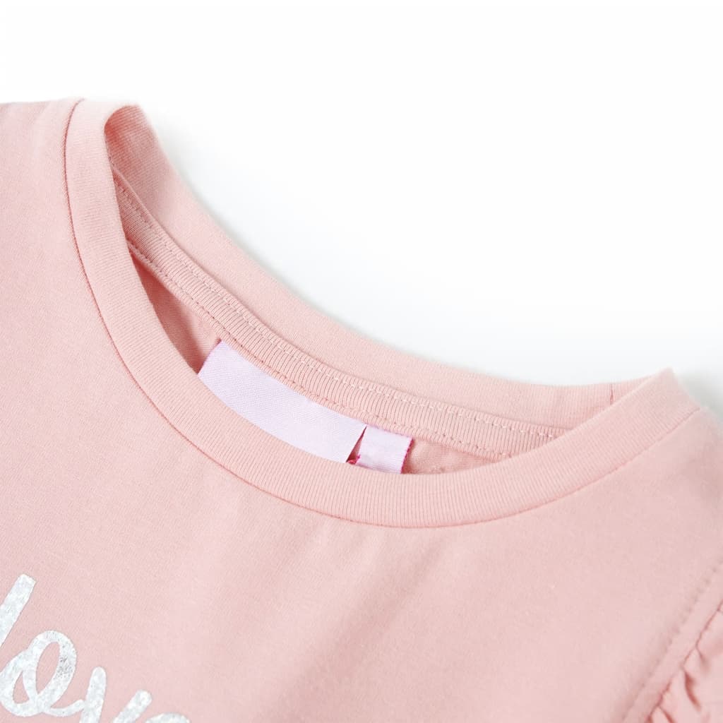 T-shirt para criança manga com folhos rosa-claro 92