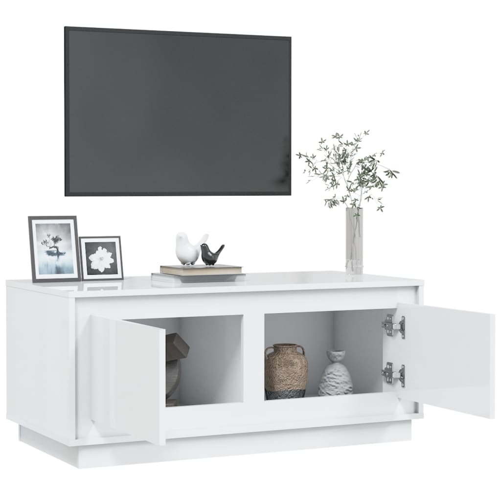 vidaXL Mesa de centro 102x50x44 cm derivados madeira branco brilhante