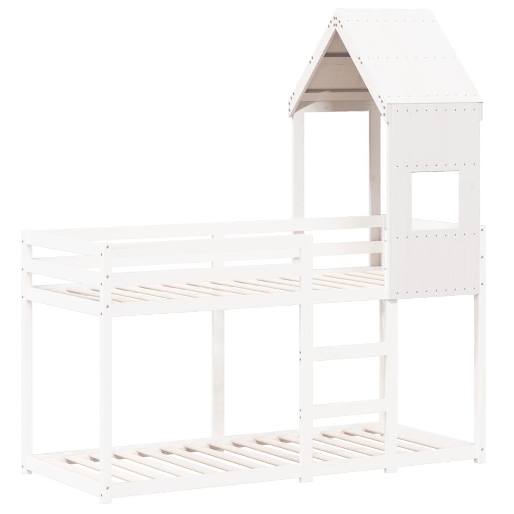 vidaXL Telhado de cama infantil 55x84x132 cm pinho maciço branco