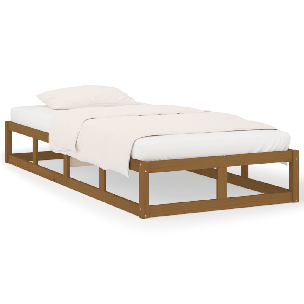 vidaXL Estrutura de cama 100x200 cm madeira maciça castanho mel