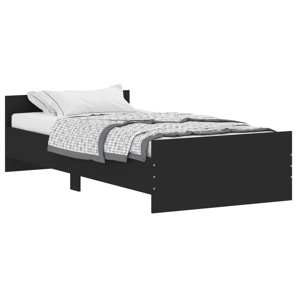 vidaXL Estrutura de cama 90x190 cm derivados de madeira preto