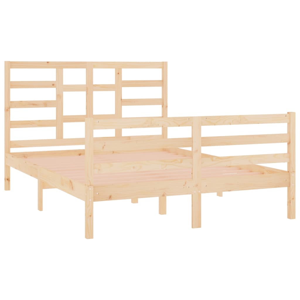 vidaXL Estrutura de cama pequena casal 120x190 cm pinho maciço