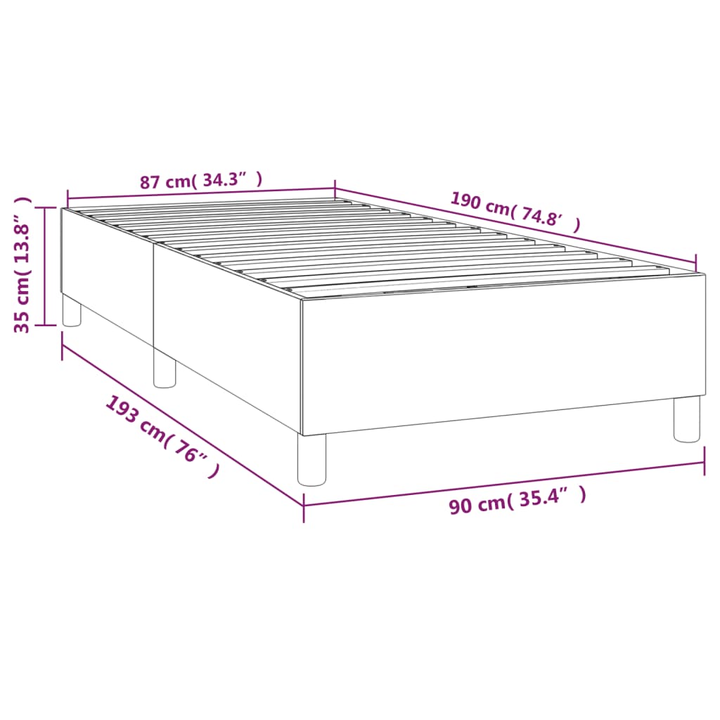 vidaXL Estrutura de cama 90x190 cm couro artificial branco