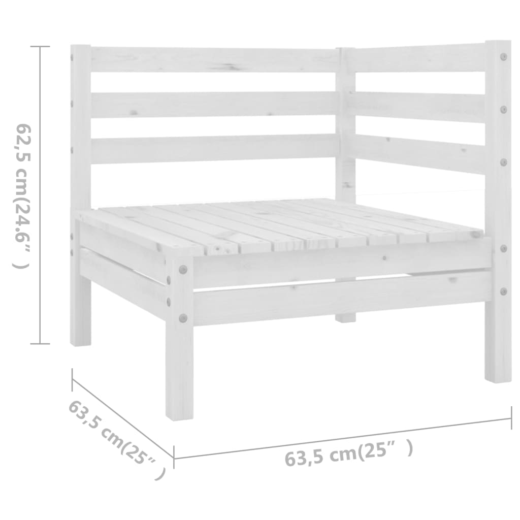 vidaXL 8 pcs conjunto lounge de jardim pinho maciço branco