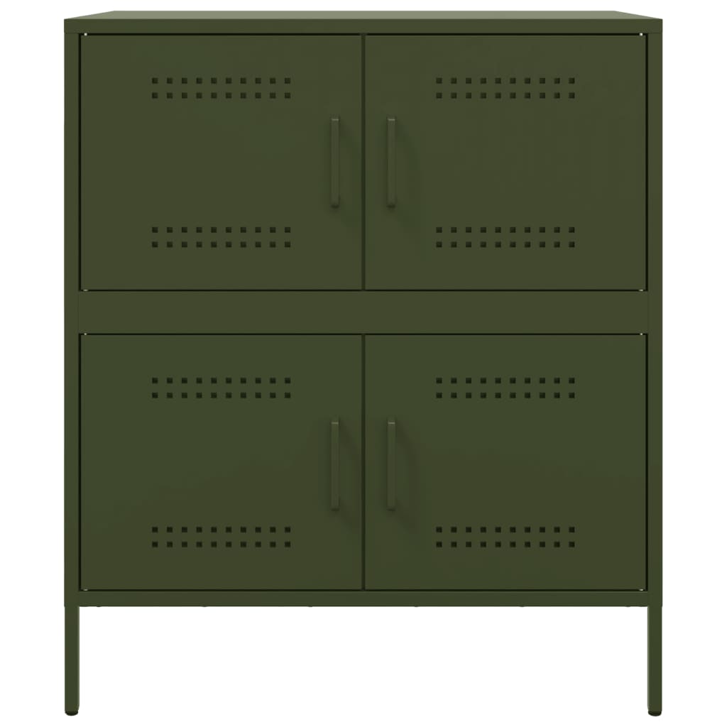 vidaXL Aparador 68x39x79 cm aço verde azeitona