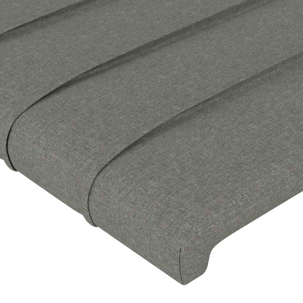 vidaXL Cabeceira de cama 4 pcs tecido 72x5x78/88 cm cinzento-escuro