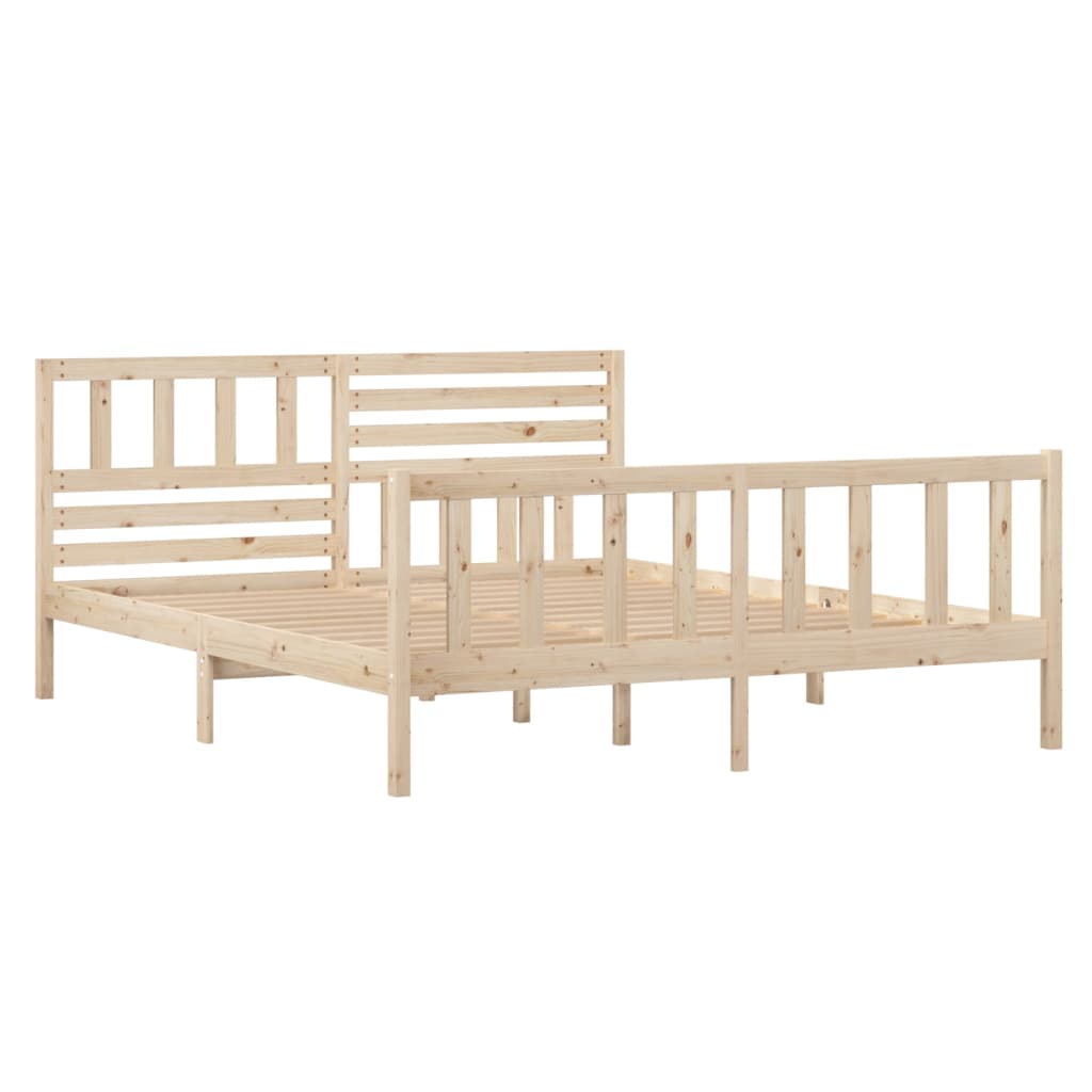 vidaXL Estrutura de cama 140x190 cm madeira maciça