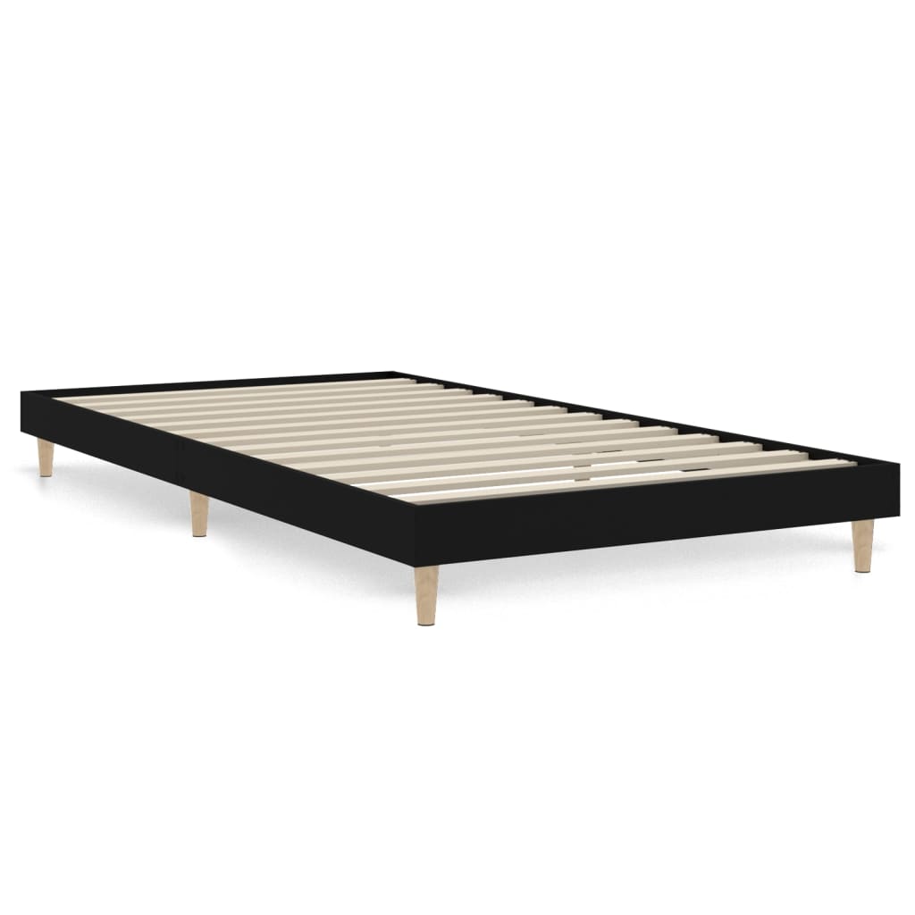 vidaXL Estrutura de cama 100x200 cm derivados de madeira preto