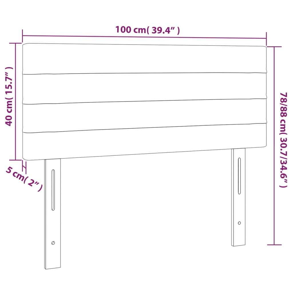 vidaXL Cabeceira de cama tecido 100x5x78/88 cm azul