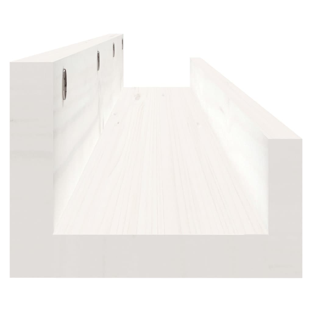 vidaXL Prateleiras de parede 2 pcs 80x12x9 cm pinho maciço branco