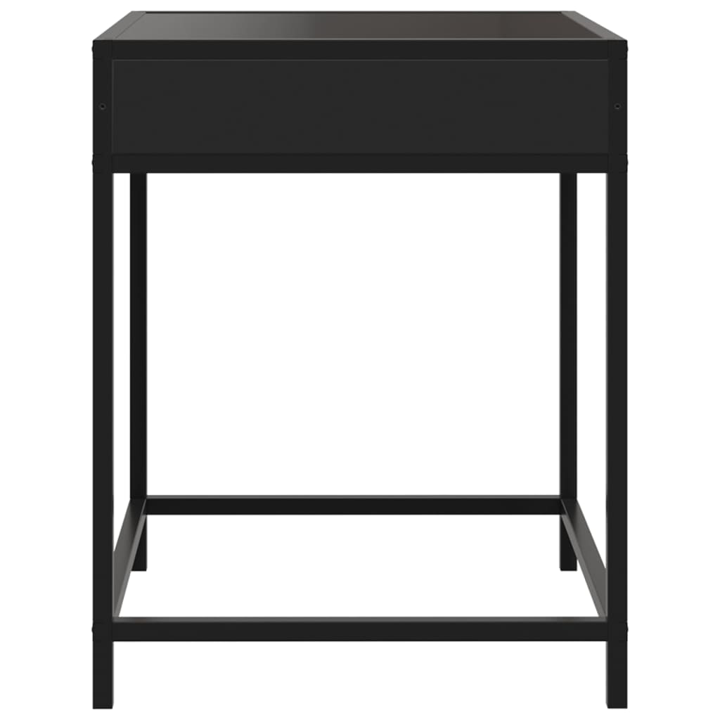 vidaXL Mesa de cabeceira com luzes LED Infinity 40x40x51 cm preto