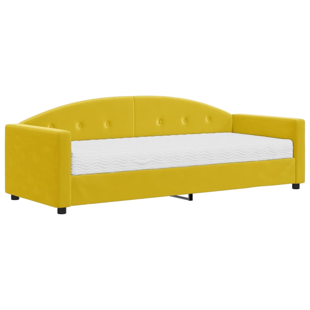 vidaXL Sofá-cama com colchão 80x200 cm veludo amarelo