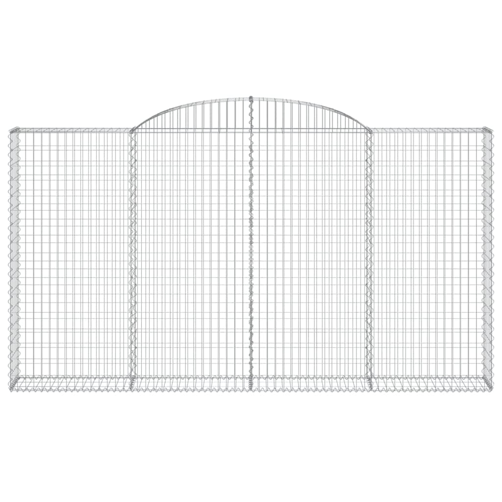 vidaXL Cestos gabião arqueados 2pcs 300x30x160/180cm ferro galvanizado